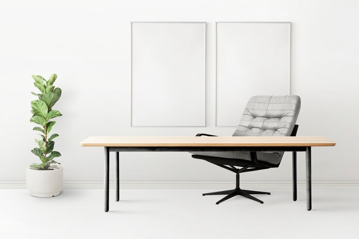 Minimal Home Office Interior Design With Fiddle Leaf Fig Plant 53876 128660 