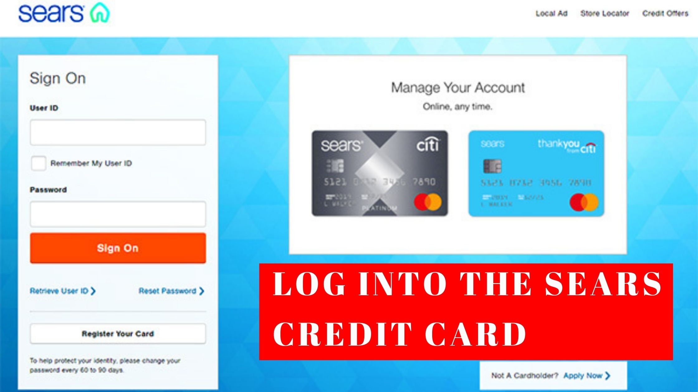 LOG INTO THE SEARS CREDIT CARD